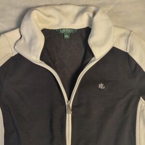 Lauren‎ Ralph Lauren Two -Tone Mock Neck Preppy Jacket